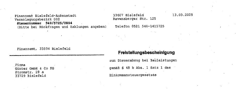 Freistellung 2025